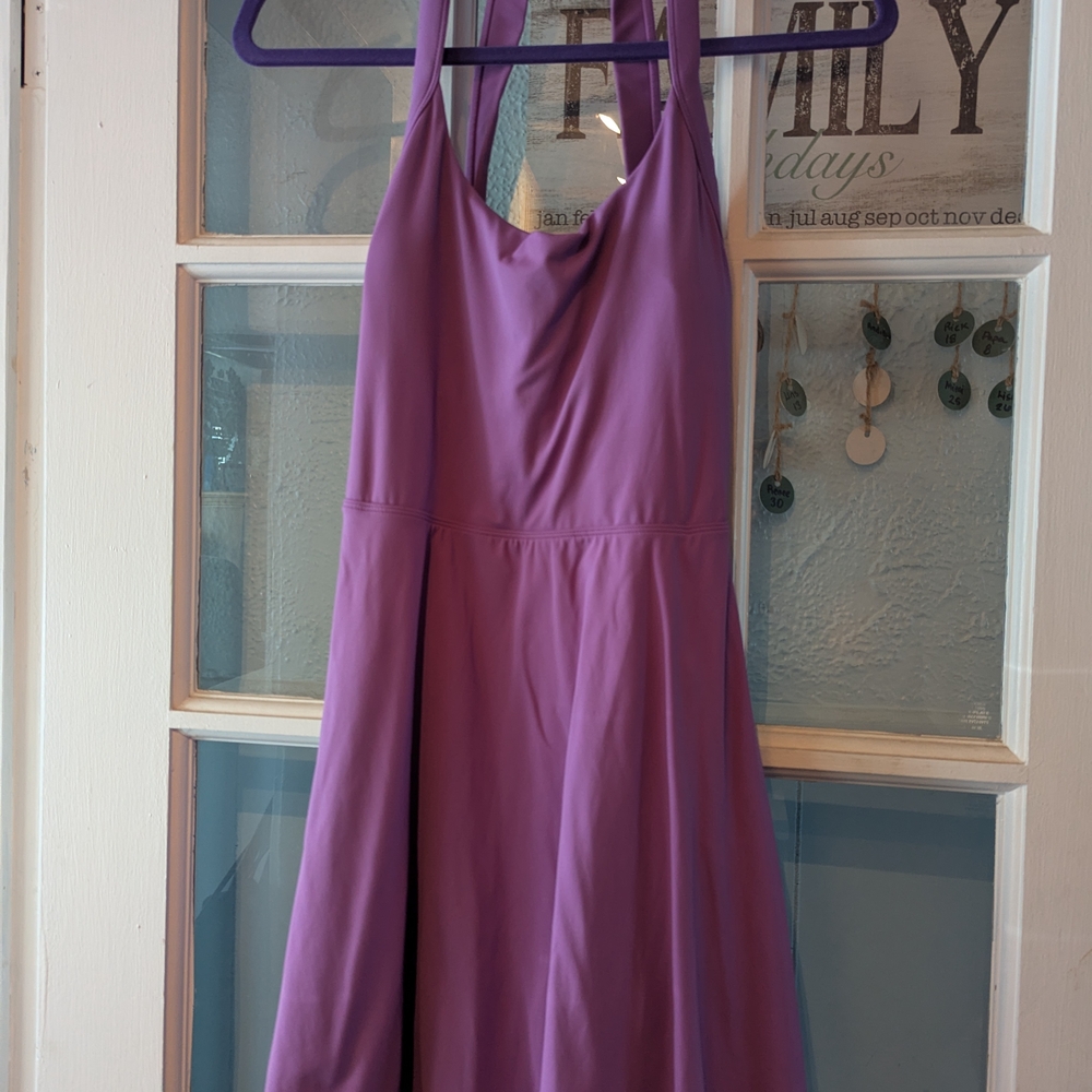 Elegant Purple Halter Dress